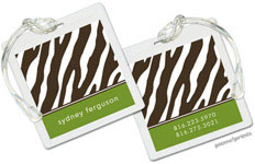 PicMe Prints - Luggage/ID Tags - Espresso Zebra Cilantro