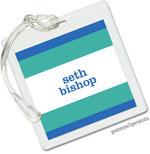 Luggage/ID Tags by PicMe Prints (Bold Bands Ocean/Turquoise - Square)