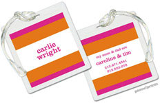 Luggage/ID Tags by PicMe Prints (Bold Bands Hot Pink/Tangerine)