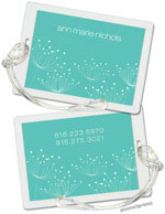 PicMe Prints - Luggage/ID Tags - Dandelions White on Turquoise