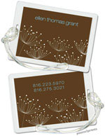 PicMe Prints - Luggage/ID Tags - Dandelions White on Chocolate