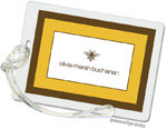 Luggage/ID Tags by PicMe Prints (Chocolate Border Mustard - Rectangle)