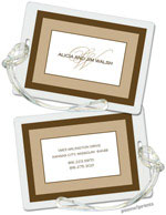 PicMe Prints - Luggage/ID Tags - Chocolate Border Tan (Rectangle)