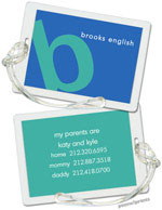 Luggage/ID Tags by PicMe Prints (Alphabet Turquoise on Ocean)