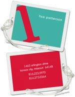 Luggage/ID Tags by PicMe Prints (Alphabet Poppy on Turquoise)