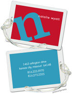 Luggage/ID Tags by PicMe Prints (Alphabet Peacock on Poppy)