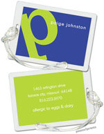 Luggage/ID Tags by PicMe Prints (Alphabet Chartreuse on Cobalt)