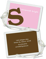 Luggage/ID Tags by PicMe Prints (Alphabet Chocolate on Pink)