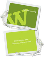 Luggage/ID Tags by PicMe Prints (Alphabet Chartreuse on Cilantro)