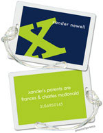 Luggage/ID Tags by PicMe Prints (Alphabet Chartreuse on Navy)