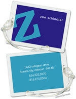 Luggage/ID Tags by PicMe Prints (Alphabet Peacock on Purple)