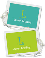 PicMe Prints - Luggage/ID Tags - Solid Turquoise/Chartreuse