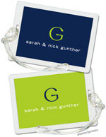 PicMe Prints - Luggage/ID Tags - Solid Navy/Chartreuse