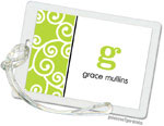 PicMe Prints - Luggage/ID Tags - Happy Scrolls Chartreuse (Rectangle)
