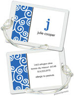 PicMe Prints - Luggage/ID Tags - Happy Scrolls Ocean (Rectangle)