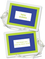 Luggage/ID Tags by PicMe Prints (Bold Bands Chartreuse/Cobalt - Rectangle)
