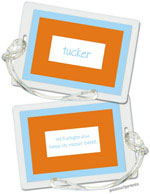 Luggage/ID Tags by PicMe Prints (Bold Bands Sky/Tangerine - Rectangle)