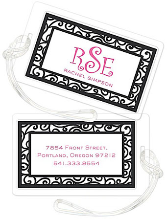 Luggage Tags/ID Tags by Stacy Claire Boyd - Dancing Vine-Black Luggage Tags/ID Tags by Stacy Claire Boyd - Dancing Vine-Black