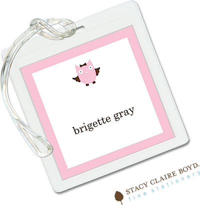 Stacy Claire Boyd ID Tags - Whooos Party Pink