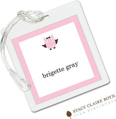 Luggage Tags/ID Tags by Stacy Claire Boyd - Whooos Party Pink Luggage Tags/ID Tags by Stacy Claire Boyd - Whooos Party Pink