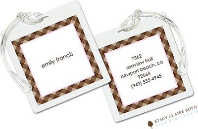 Luggage Tags/ID Tags by Stacy Claire Boyd - Pastel & Plaid Pink Luggage Tags/ID Tags by Stacy Claire Boyd - Pastel & Plaid Pink