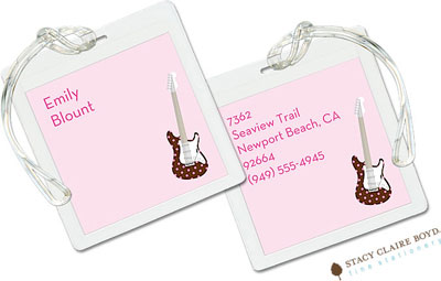 Luggage Tags/ID Tags by Stacy Claire Boyd - Lets Rock Pink Luggage Tags/ID Tags by Stacy Claire Boyd - Lets Rock Pink