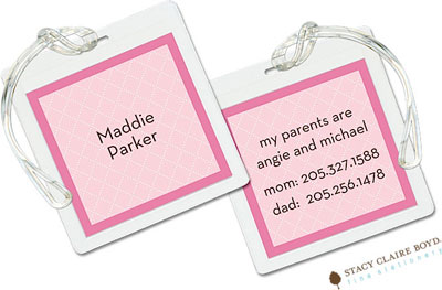 Luggage Tags/ID Tags by Stacy Claire Boyd - Waffle Cone Pink Luggage Tags/ID Tags by Stacy Claire Boyd - Waffle Cone Pink
