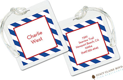 Luggage Tags/ID Tags by Stacy Claire Boyd - Rugby Striped Birthday Luggage Tags/ID Tags by Stacy Claire Boyd - Rugby Striped Birthday