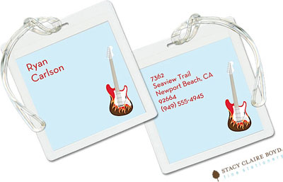 Luggage Tags/ID Tags by Stacy Claire Boyd - Lets Rock Blue Luggage Tags/ID Tags by Stacy Claire Boyd - Lets Rock Blue