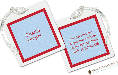 Luggage Tags/ID Tags by Stacy Claire Boyd - Waffle Cone Blue Luggage Tags/ID Tags by Stacy Claire Boyd - Waffle Cone Blue