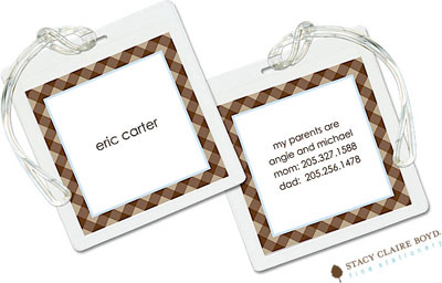 Luggage Tags/ID Tags by Stacy Claire Boyd - Pastel & Plaid Blue Luggage Tags/ID Tags by Stacy Claire Boyd - Pastel & Plaid Blue