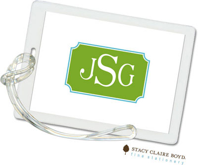 Luggage Tags/ID Tags by Stacy Claire Boyd - Sublime Border - Green