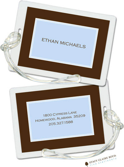 Luggage Tags/ID Tags by Stacy Claire Boyd - Classic Statement - Blue
