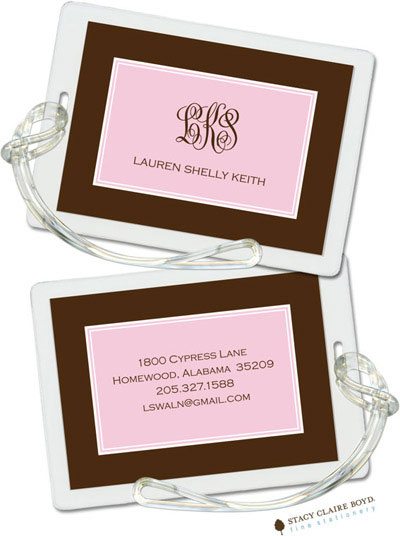 Luggage Tags/ID Tags by Stacy Claire Boyd - Classic Statement - Pink Luggage Tags/ID Tags by Stacy Claire Boyd - Classic Statement - Pink