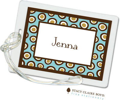 Luggage Tags/ID Tags by Stacy Claire Boyd - Crazy Dot - Blue