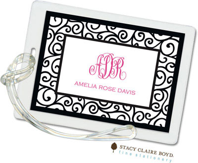 Luggage Tags/ID Tags by Stacy Claire Boyd - Dancing Vine - Black