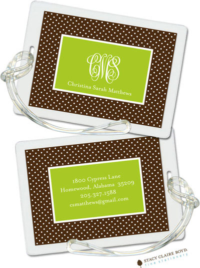 Luggage Tags/ID Tags by Stacy Claire Boyd - Light Bright - Chocolate