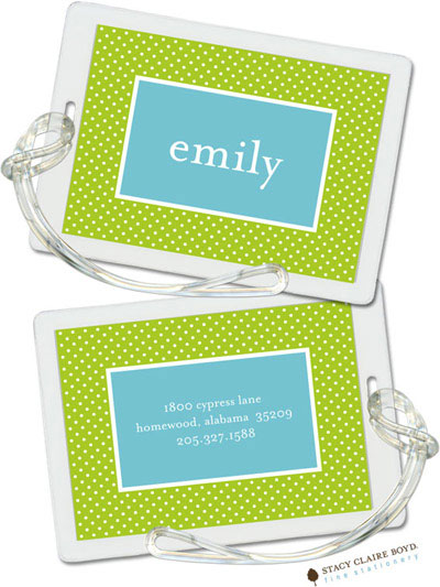 Luggage Tags/ID Tags by Stacy Claire Boyd - Light Bright - Sour Apple