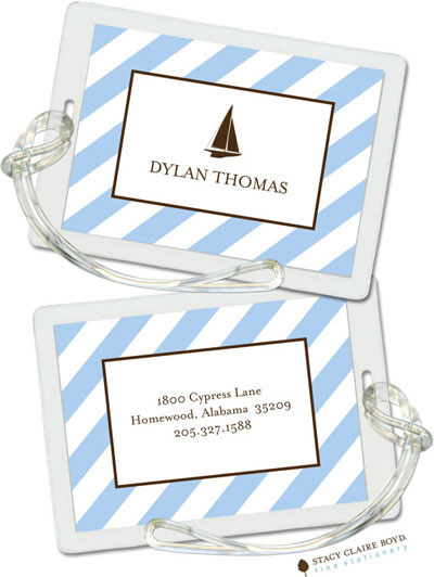 Luggage Tags/ID Tags by Stacy Claire Boyd - Necktie - Blue Luggage Tags/ID Tags by Stacy Claire Boyd - Necktie - Blue