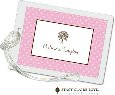 Stacy Claire Boyd ID Tags - Swiss Dot #2 - Pink