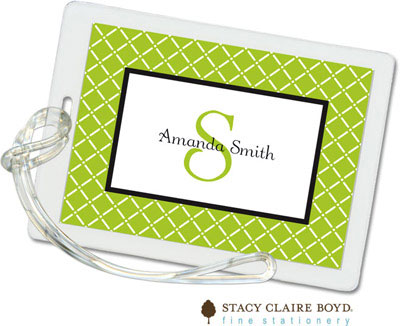 Luggage Tags/ID Tags by Stacy Claire Boyd - Trailing Trellis - Green