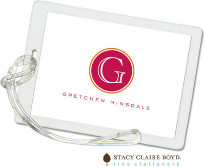 Luggage Tags/ID Tags by Stacy Claire Boyd - Typewriter Initial - Raspberry Luggage Tags/ID Tags by Stacy Claire Boyd - Typewriter Initial - Raspberry