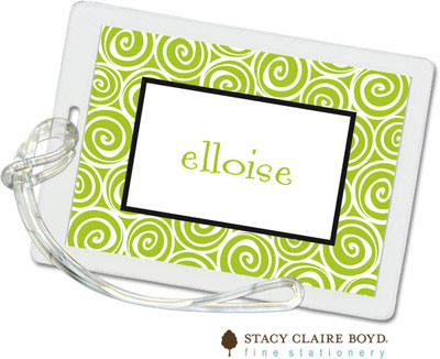 Luggage Tags/ID Tags by Stacy Claire Boyd - Whirlygig - Green Luggage Tags/ID Tags by Stacy Claire Boyd - Whirlygig - Green