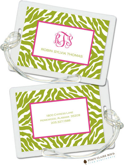Luggage Tags/ID Tags by Stacy Claire Boyd - Wild Thang - Lime Luggage Tags/ID Tags by Stacy Claire Boyd - Wild Thang - Lime