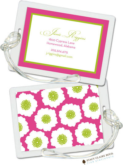 Luggage Tags/ID Tags by Stacy Claire Boyd - Bursts of Blossoms - Green