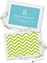 Stacy Claire Boyd ID Tags - Chevron Stripe - Green