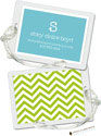 Luggage Tags/ID Tags by Stacy Claire Boyd - Chevron Stripe - Green