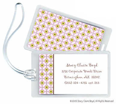 Stacy Claire Boyd ID Tags - Floral Mosaic - Pink Tag