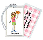 Starfish Art Luggage Tags - Basketball Girl