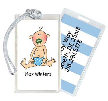 Starfish Art Luggage Tags - Baby Boy Diaper Bag